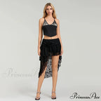 Uneven Flounced Border Skirt