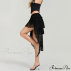 Uneven Flounced Border Skirt