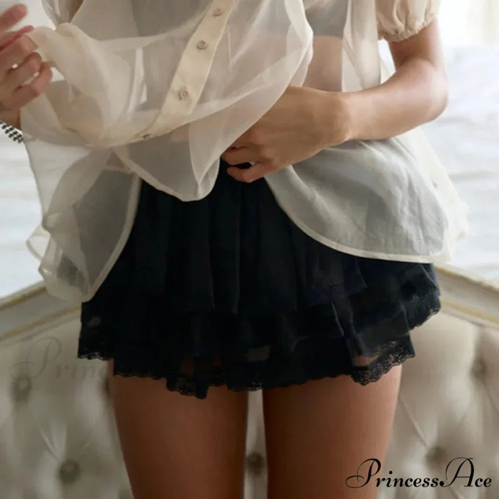 Uneven Lace Patchwork Skirt