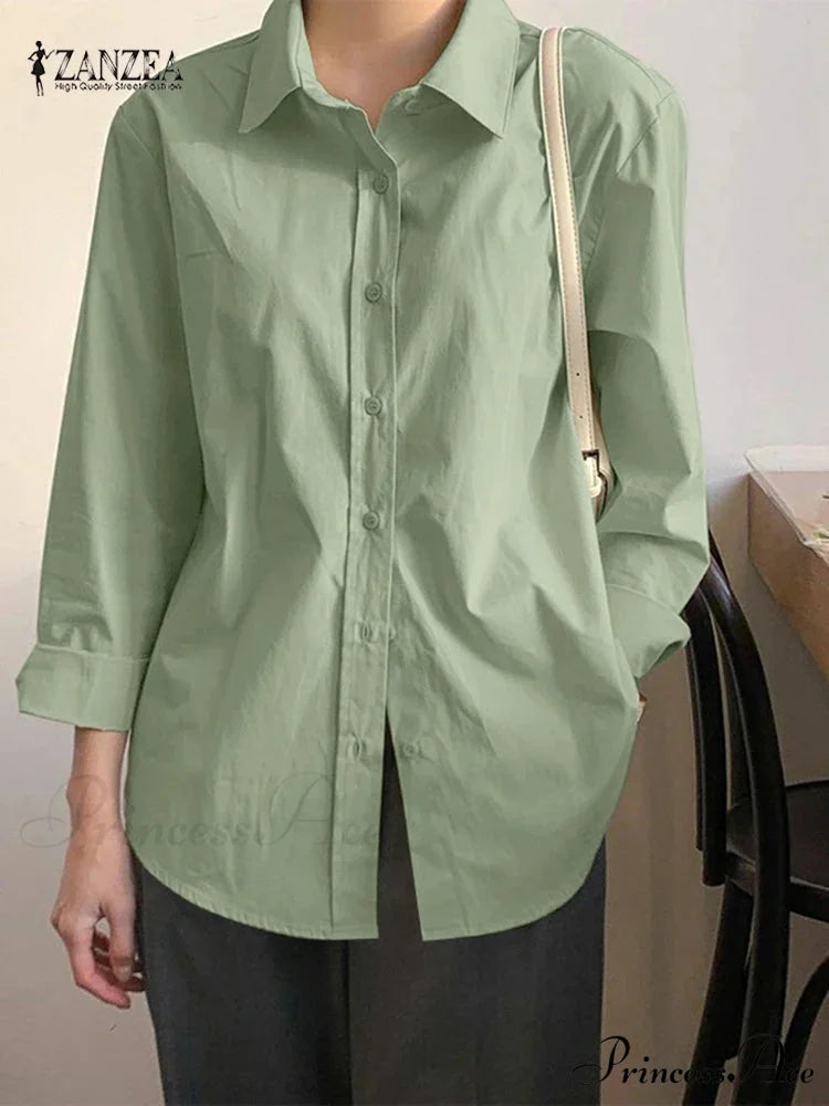 Uneven Lace-Up Button Lapel Blouse