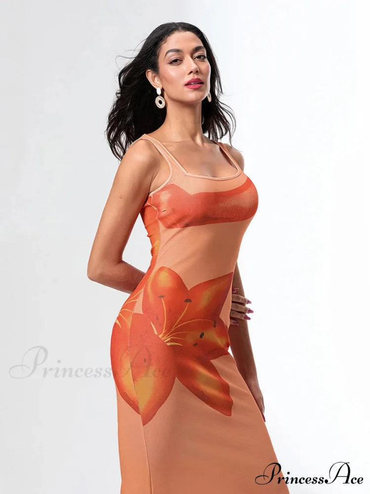 Uneven Neck Tank Sleeveless Wrap Bodycon Floral Vacation Dress