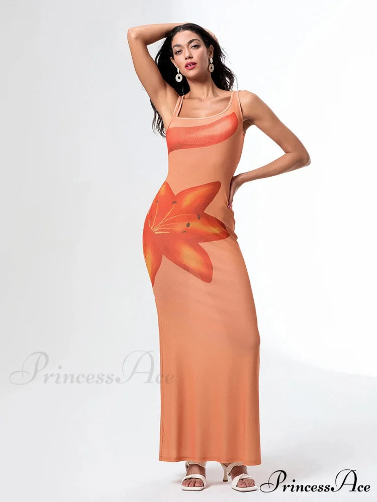 Uneven Neck Tank Sleeveless Wrap Bodycon Floral Vacation Dress