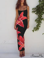 Unforgettable Abstract Floral Charming Print Maxi Dress
