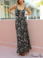 Unique Daisy Backless Charming Print Maxi Dress