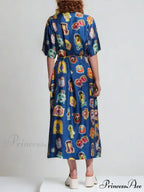 Unique Graffiti Fun Charming Print Midi Dress
