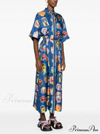 Unique Graffiti Fun Charming Print Midi Dress