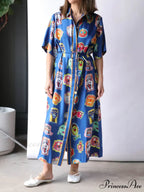 Unique Graffiti Fun Charming Print Midi Dress