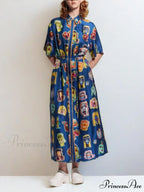 Unique Graffiti Fun Charming Print Midi Dress