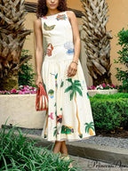 Unique Print Stylish Ocean Midi Dress