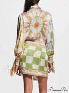 Unique Printed Irregular Charming Knotted Mini Dress