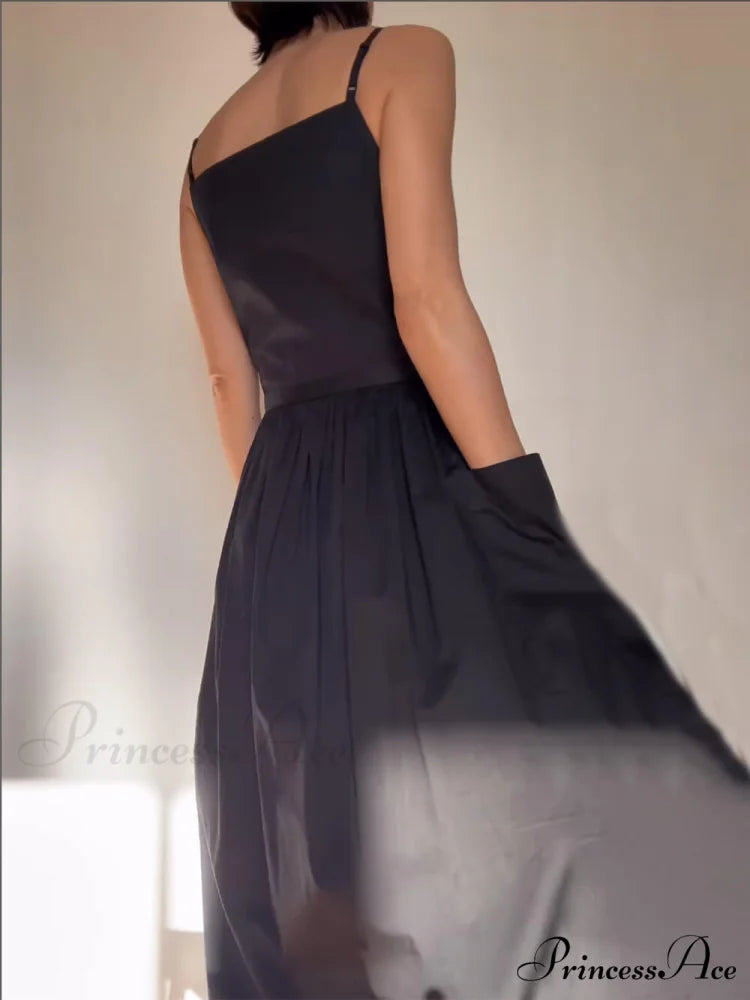 Unique Side Slit Charming Lace-Up Pocket Vest Dress