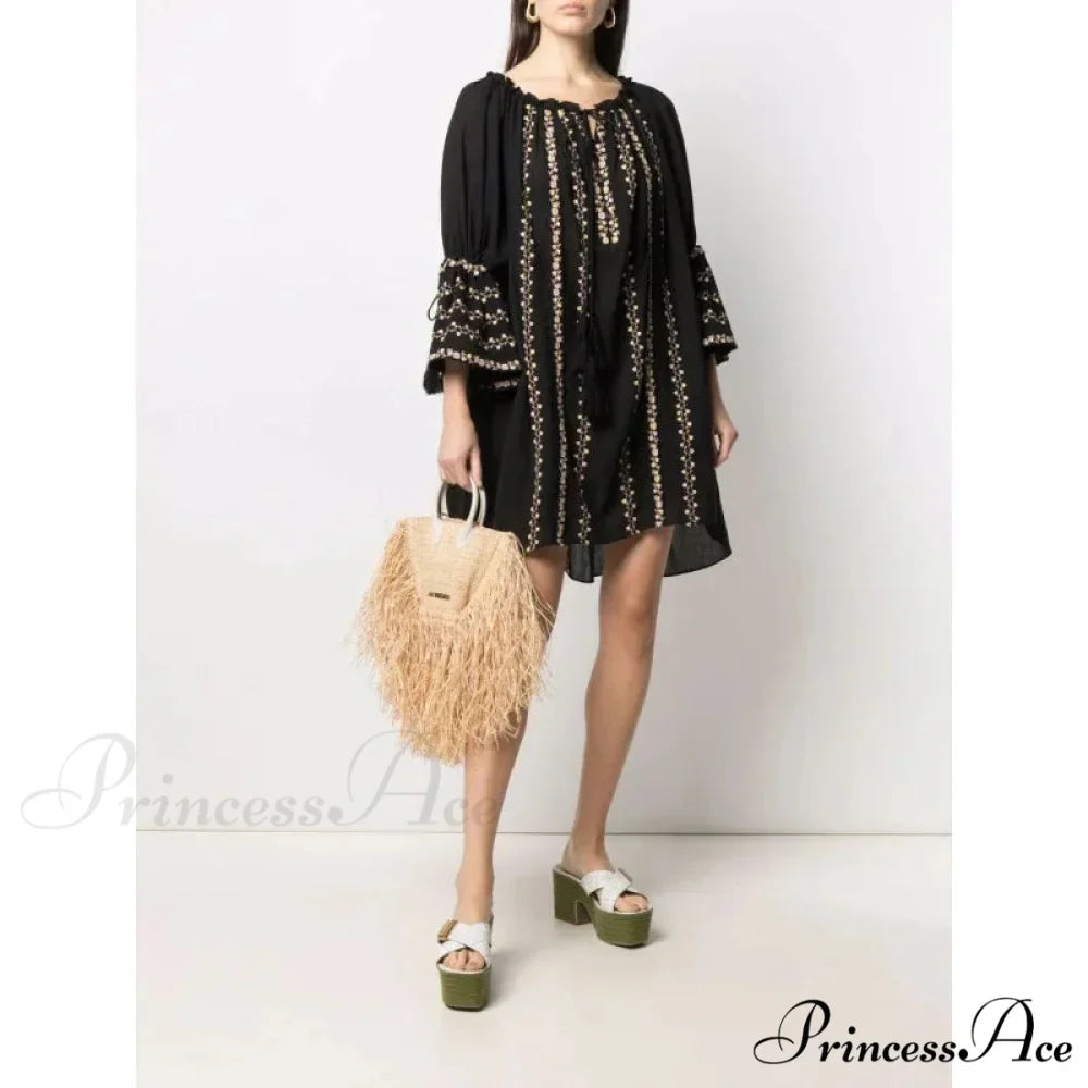 Unpredictable Backless Stitched Seaside Boho Dress