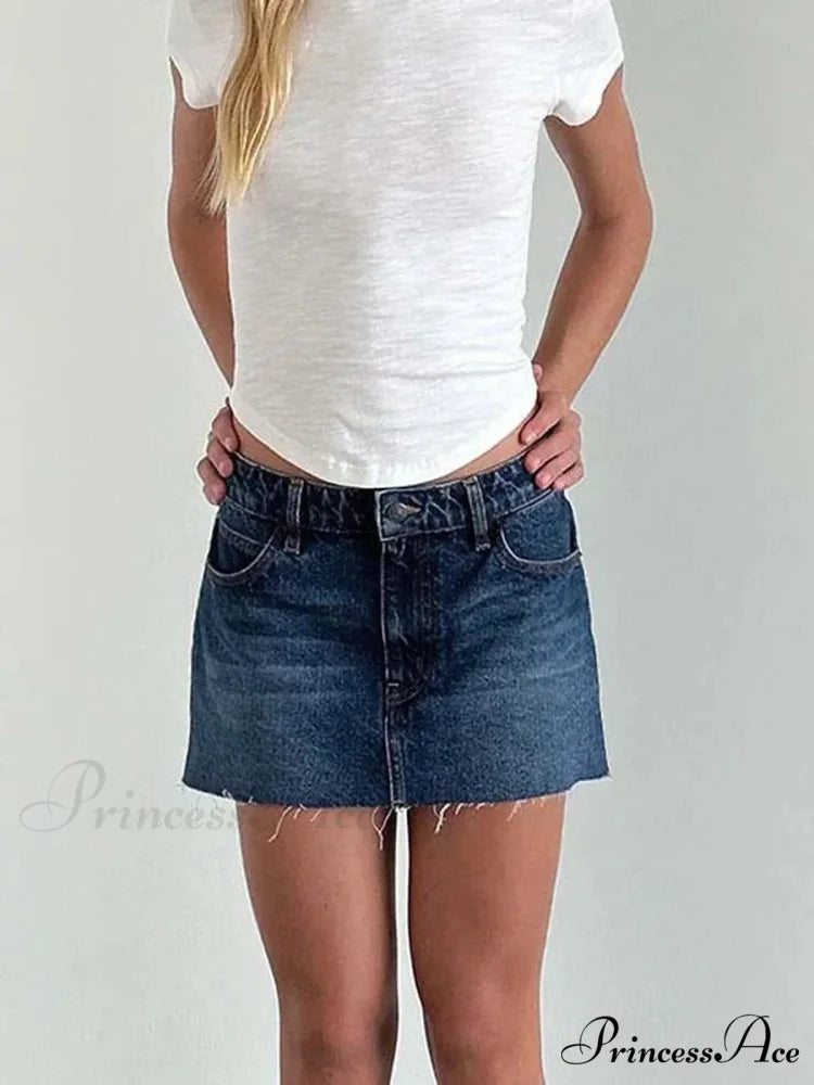 Unprocessed Border Gradient Denim Skirt
