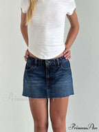 Unprocessed Border Gradient Denim Skirt