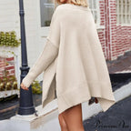 V - Neck  Baggy  Sweet Sweater