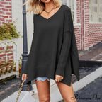 V - Neck  Baggy  Sweet Sweater