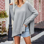 V - Neck  Baggy  Sweet Sweater