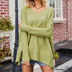V - Neck  Baggy  Sweet Sweater
