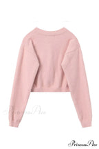 V Neck Color Solid Cardigan