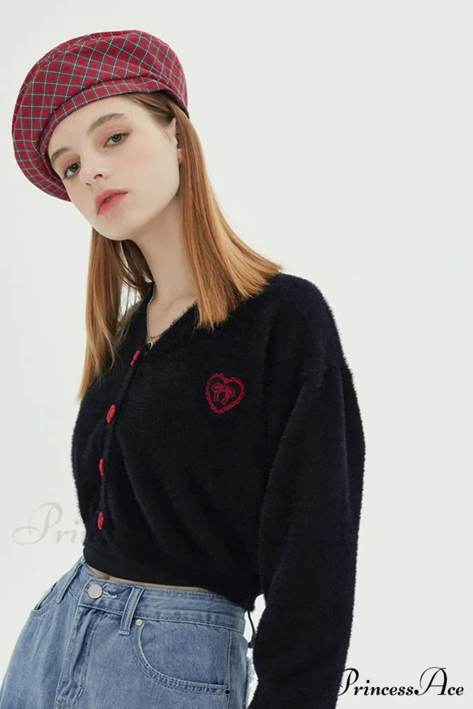 V Neck Color Solid Cardigan