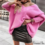 V - Neck Draped Sleeve  Y2k Sweater