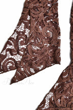 V Neck Flares Sleeve Lace Dress