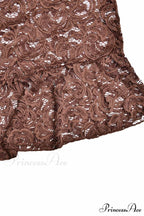 V Neck Flares Sleeve Lace Dress