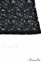 V Neck Lace Flare Sleeve Dress