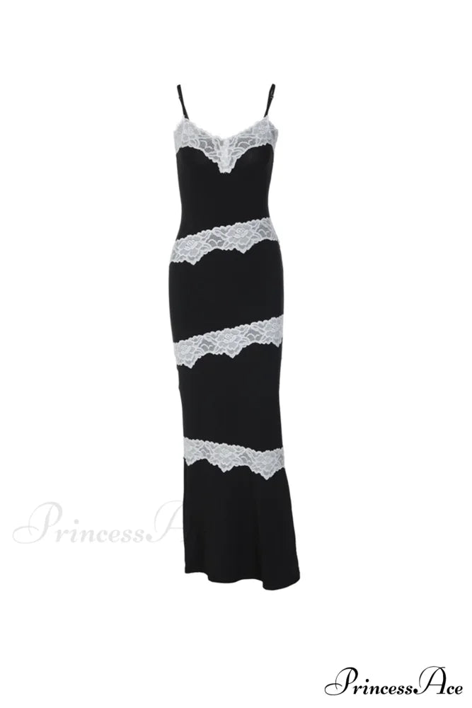 V Neck Lace Patchwork Cami Dress