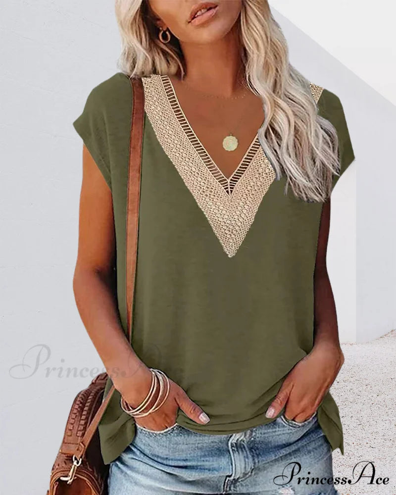V-neck Lace Tee