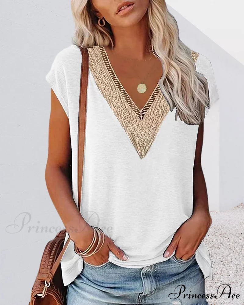 V-neck Lace Tee
