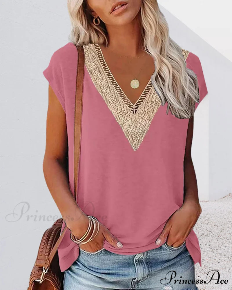 V-neck Lace Tee