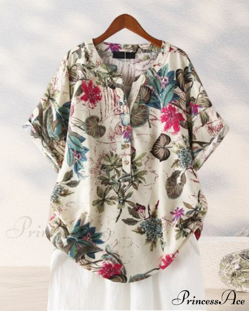 V-neck Patterned T-shirt