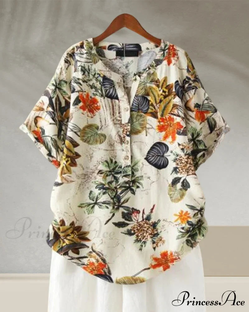 V-neck Patterned T-shirt