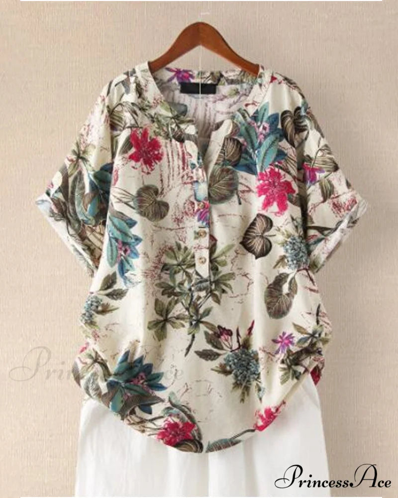 V-neck Patterned T-shirt