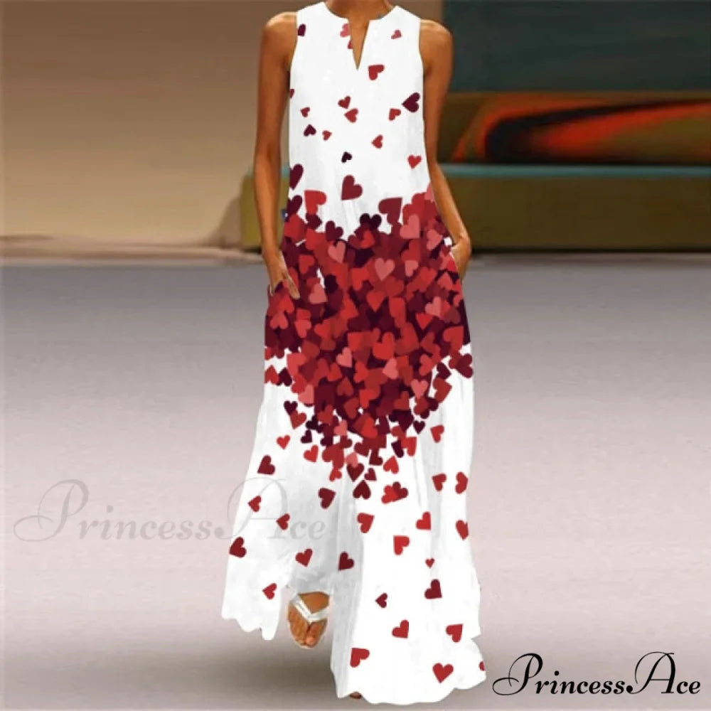 V-Neck Printed Emerald Flower Dress