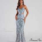 V-Neck Sequined Party Dress