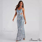 V-Neck Sequined Party Dress