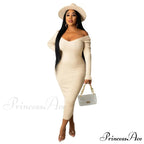 V Neck Sexy Slim Elastic Basic Long Bodycon Dress