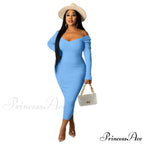 V Neck Sexy Slim Elastic Basic Long Bodycon Dress