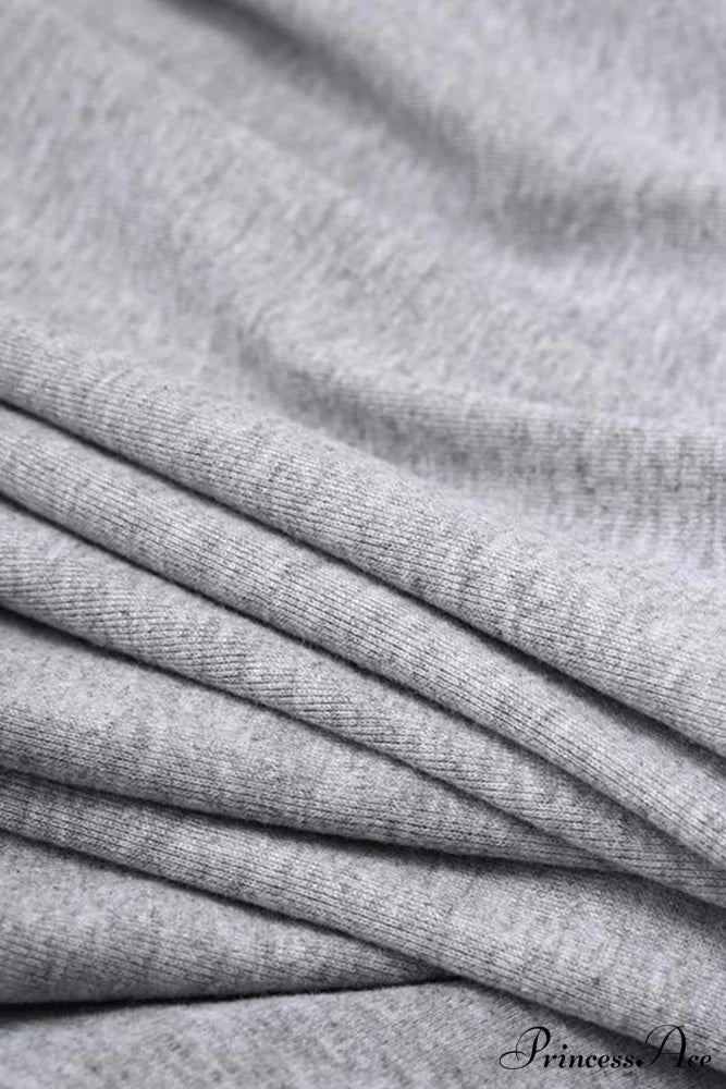 V Neck Sweatshirt Dress with Slit Hem