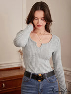 V-shaped Slimming Interior Wear Pit Strip Sweater Knit Top