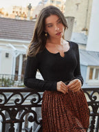 V-shaped Slimming Interior Wear Pit Strip Sweater Knit Top