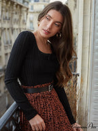 V-shaped Slimming Interior Wear Pit Strip Sweater Knit Top