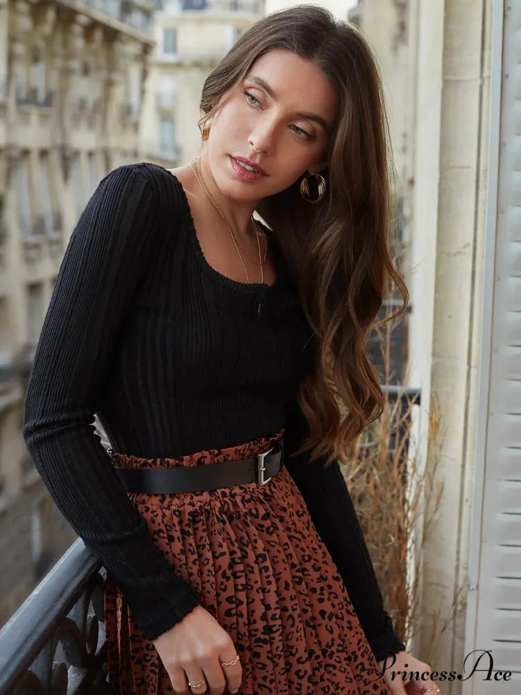 V-shaped Slimming Interior Wear Pit Strip Sweater Knit Top