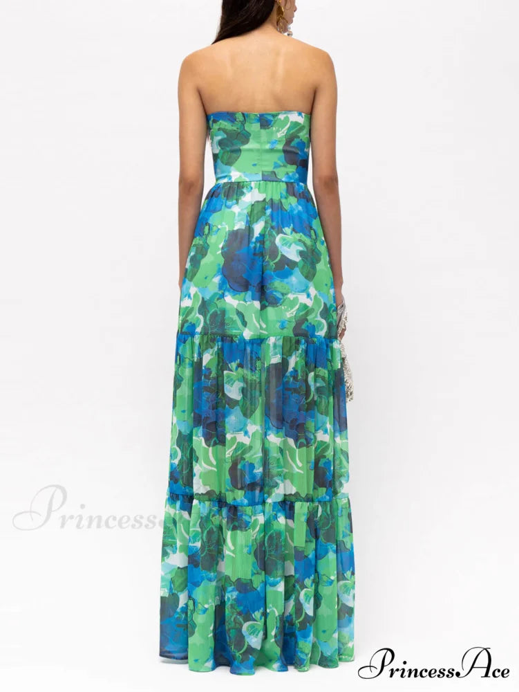 Vacation Casual Printed Charming Wrap-Around Maxi Dress