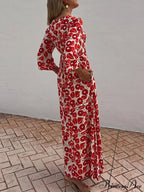 Vacation Floral Print Smocked Graceful Off Shoulder Pocketed Maxi Dress