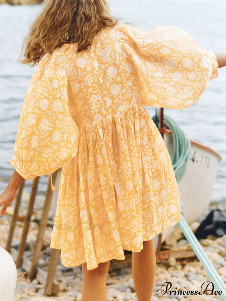 Vacation Retro Style Charming Loose Printed Dress