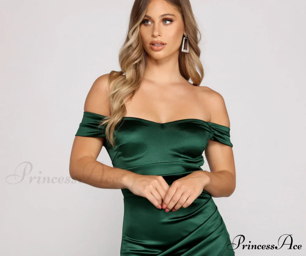 Valencia Formal Off Charming The Shoulder Wrap Dress