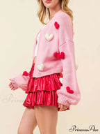 Valentine's Day 3D Heart Embroidery Sweater